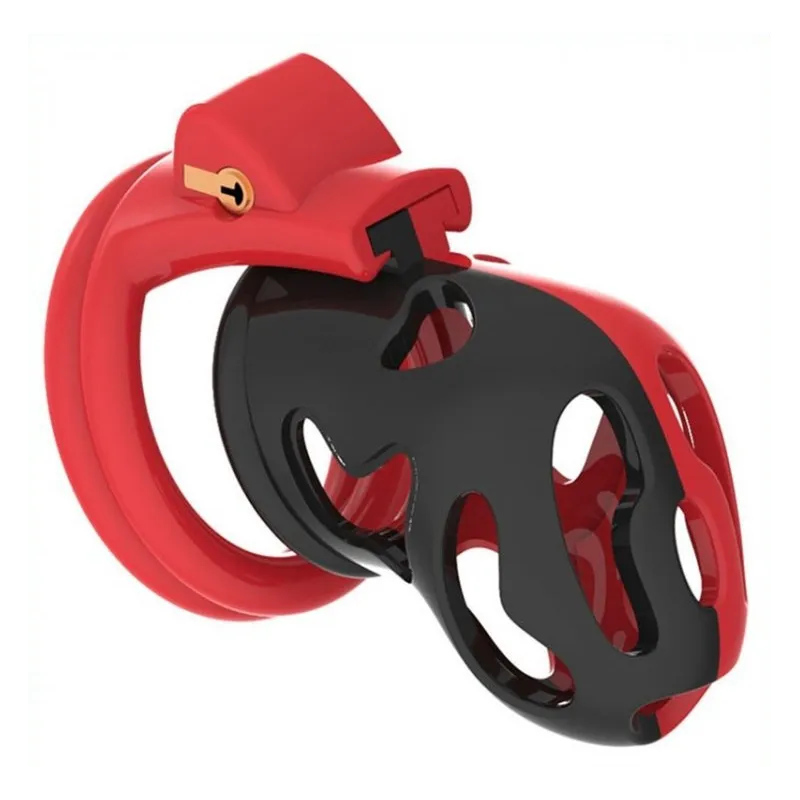  Cage de chasteté Dinoz 6.5 x 3cm Noir-Rouge